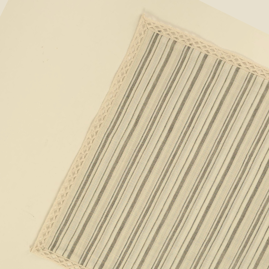 Grey & Beige Striped Napkins | Set of 2