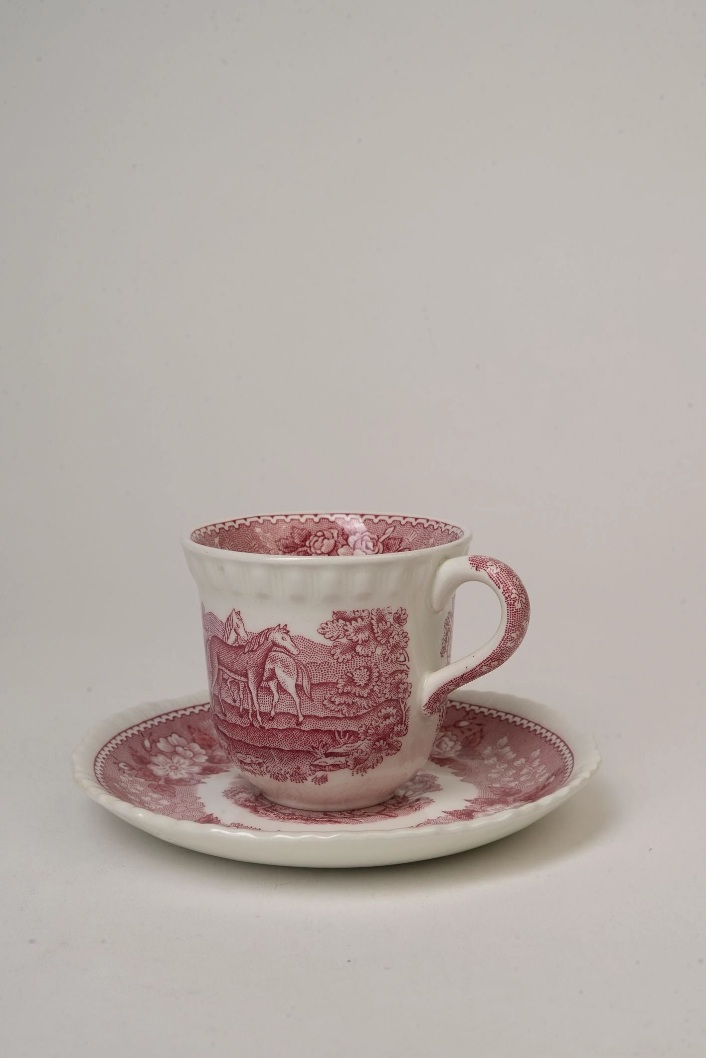 Adams 'Pastoral Scene' Large Cups & Saucers | Set of 6