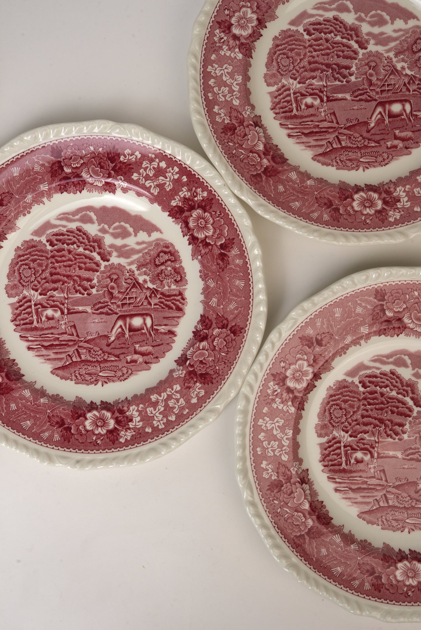 Set of 6 | Antique Adams 'Pastoral Scene' Dinner Plates