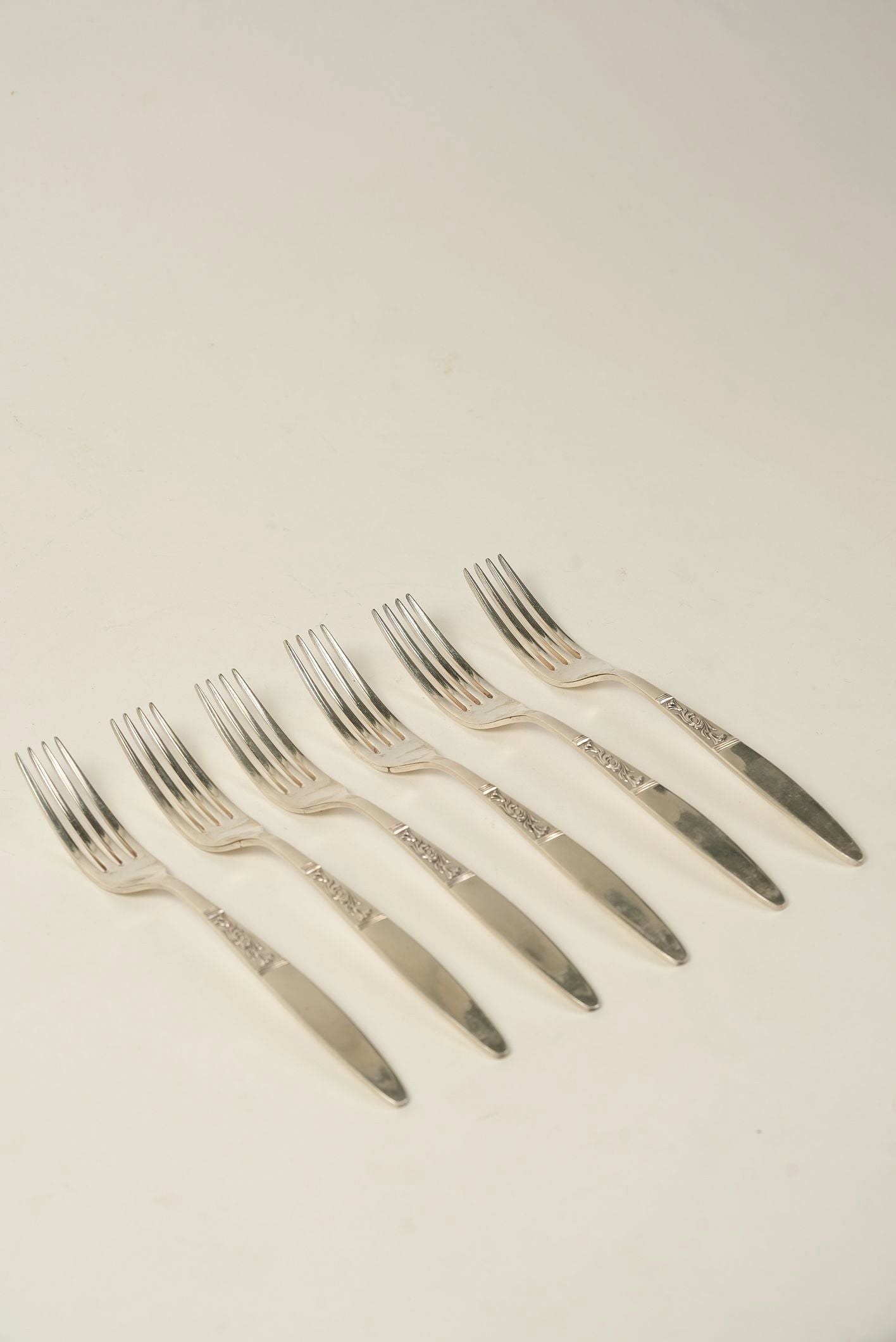 Set of 6 | Silver-Plated Forks with Detailing