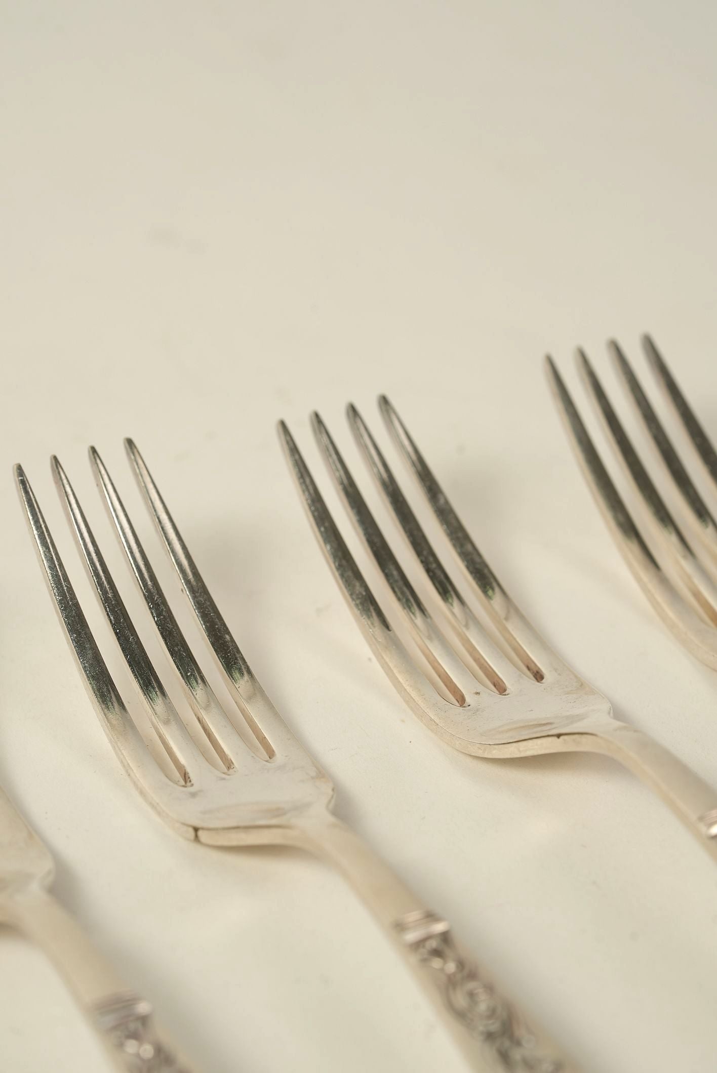 Set of 6 | Silver-Plated Forks with Detailing