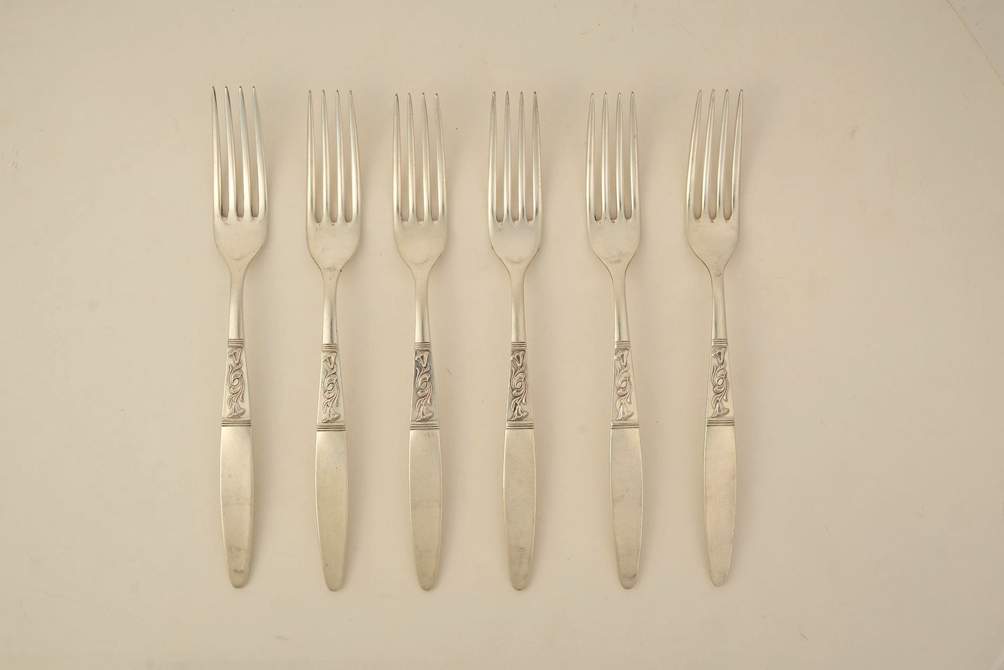 Set of 6 | Silver-Plated Forks with Detailing