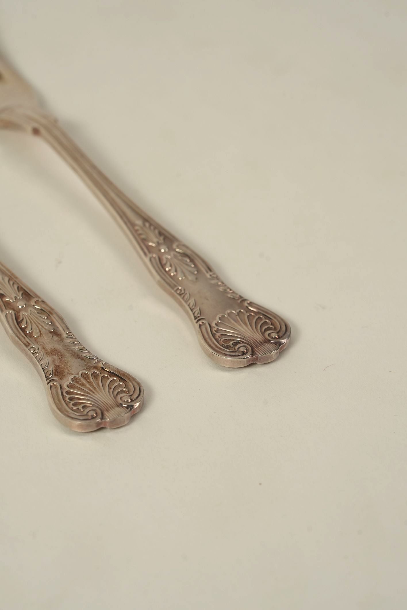 Set of 6 | Silver-Plated Fish Forks With Ornate Handles