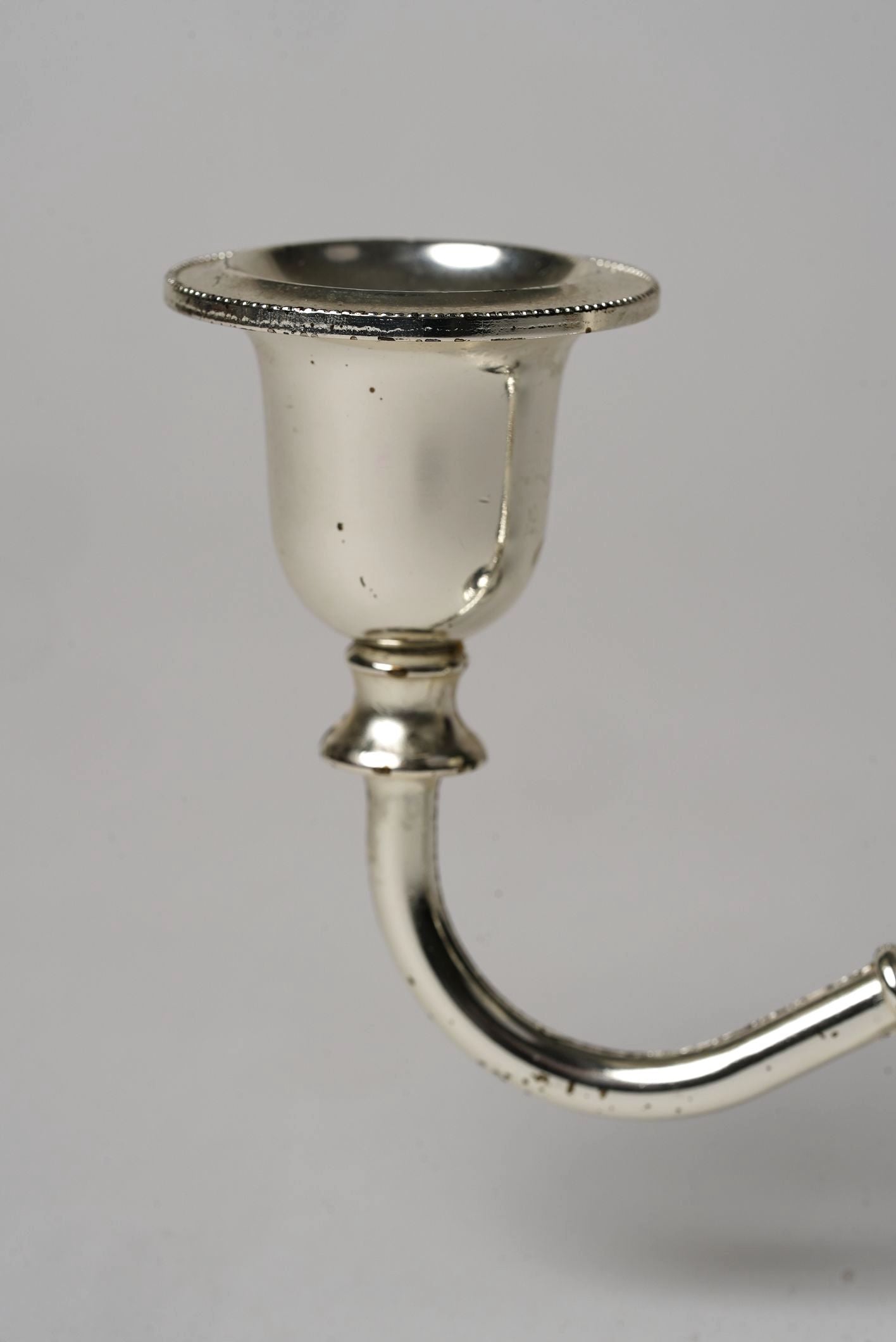 Antique Three-Arm Silver-Plated Candelabra