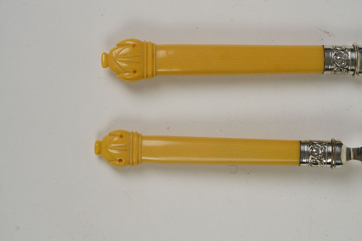 Antique Dinner Forks & Knives with Ornate Handles