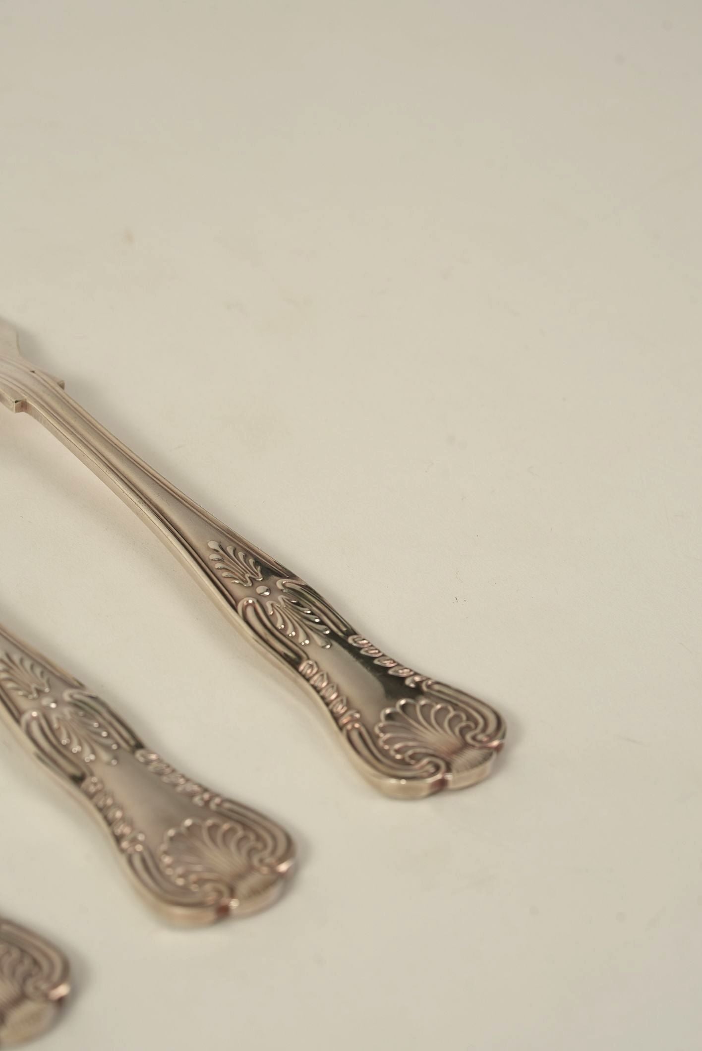 Set of 6 | Silver-Plated Fish Forks With Ornate Handles