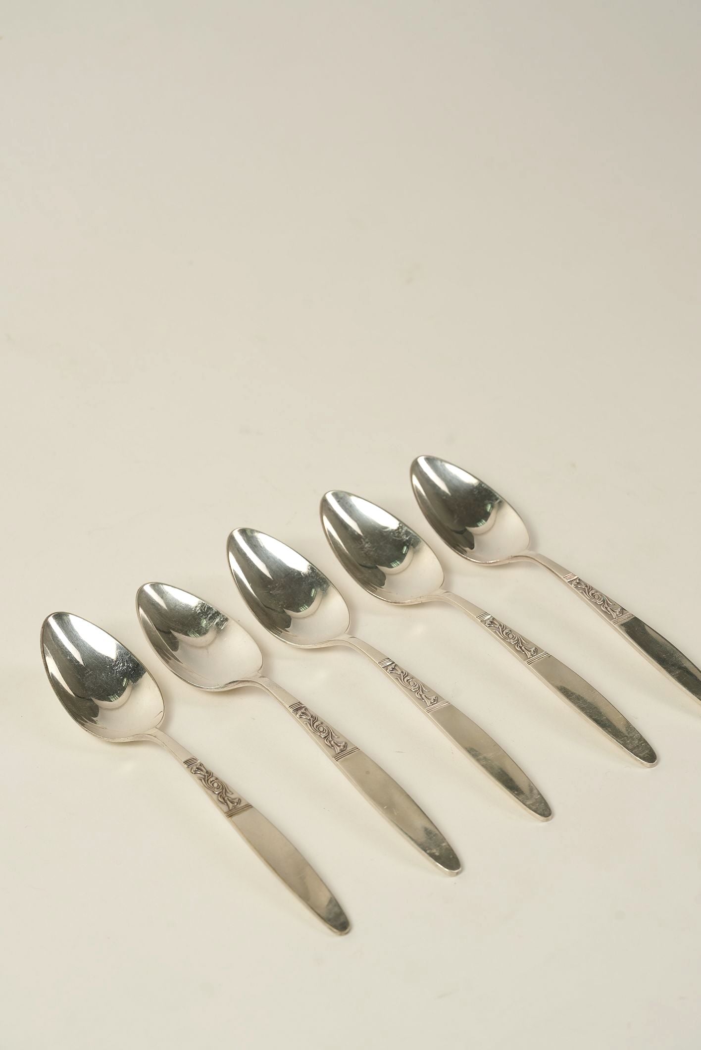 Set of 5 Antique Silver-Plated Spoons