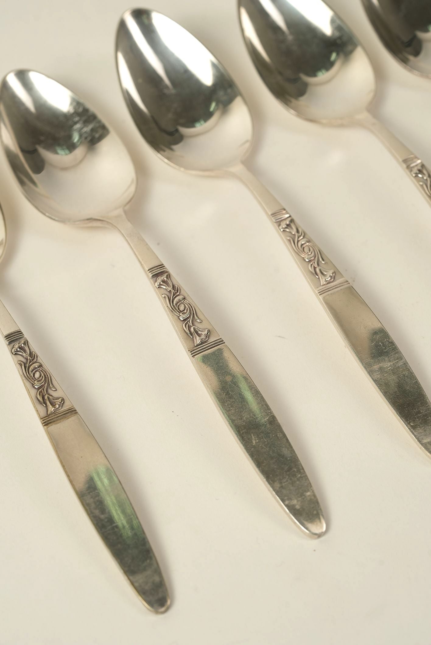 Set of 5 Antique Silver-Plated Spoons