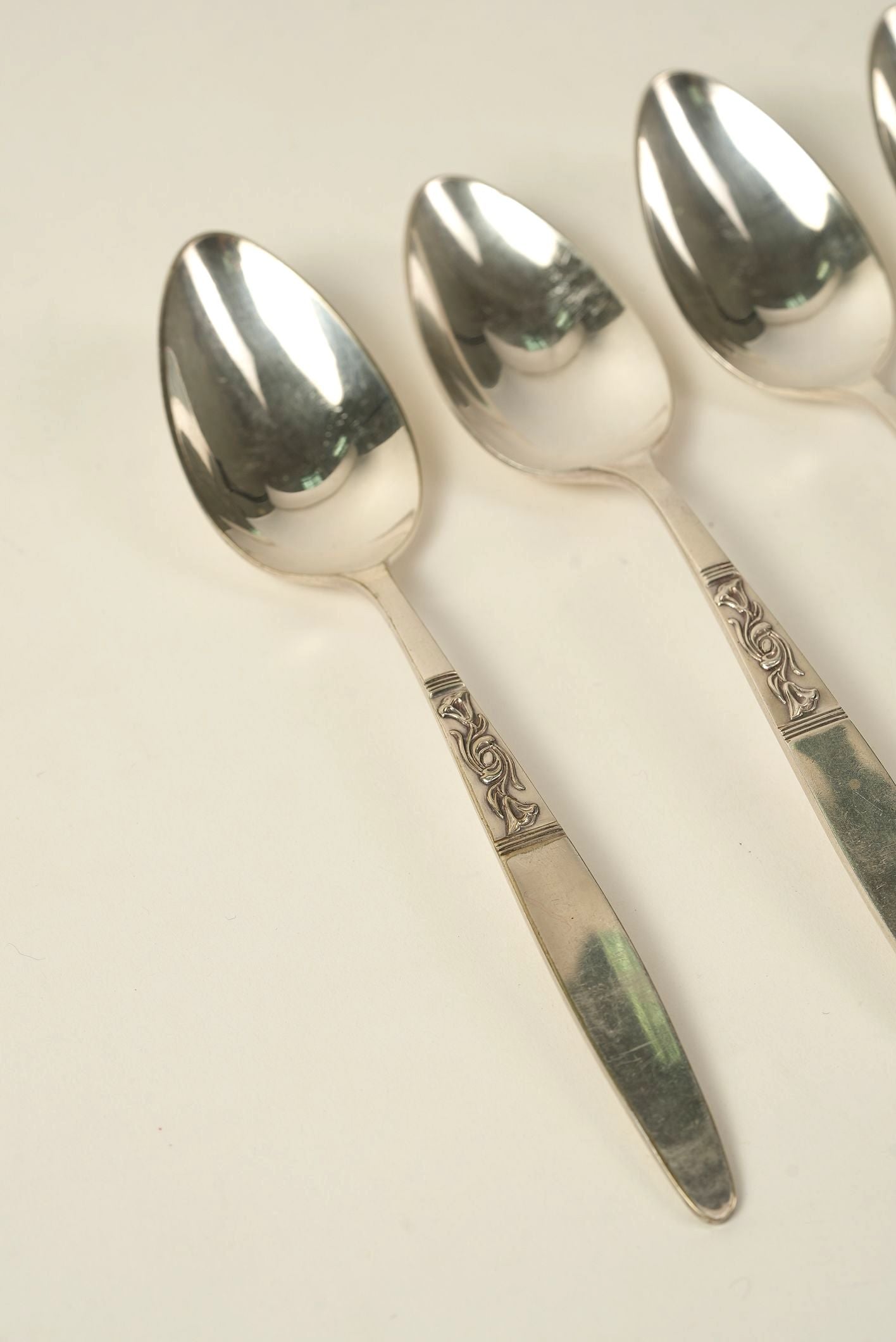Set of 5 Antique Silver-Plated Spoons