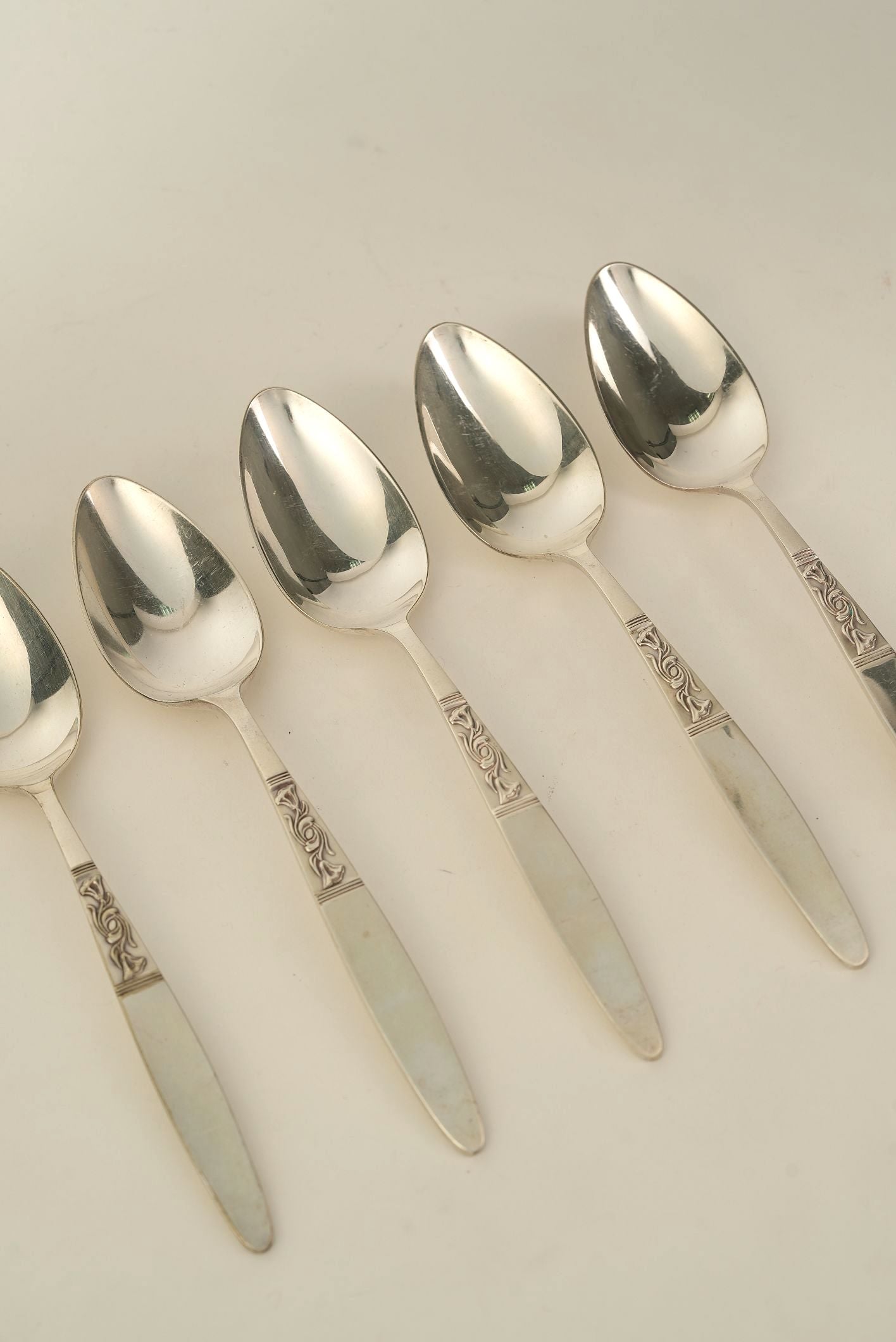 Set of 5 Antique Silver-Plated Spoons