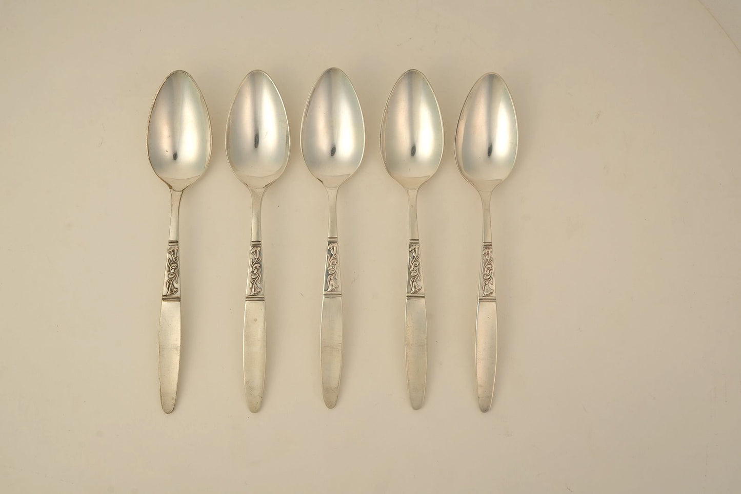 Set of 5 Antique Silver-Plated Spoons