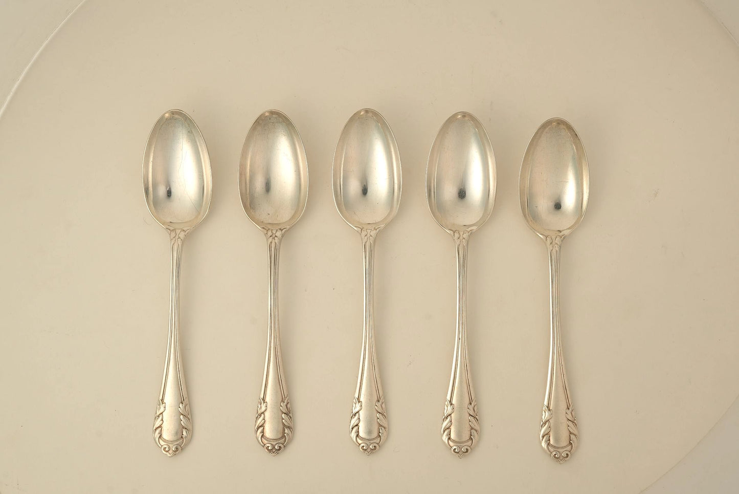 Set of 5 Antique Silver-Plated Teaspoons