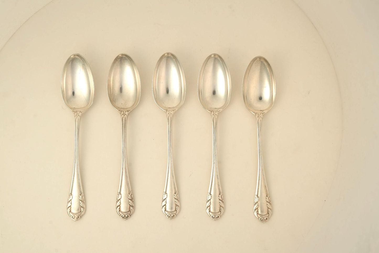 Set of 5 Antique Silver-Plated Teaspoons