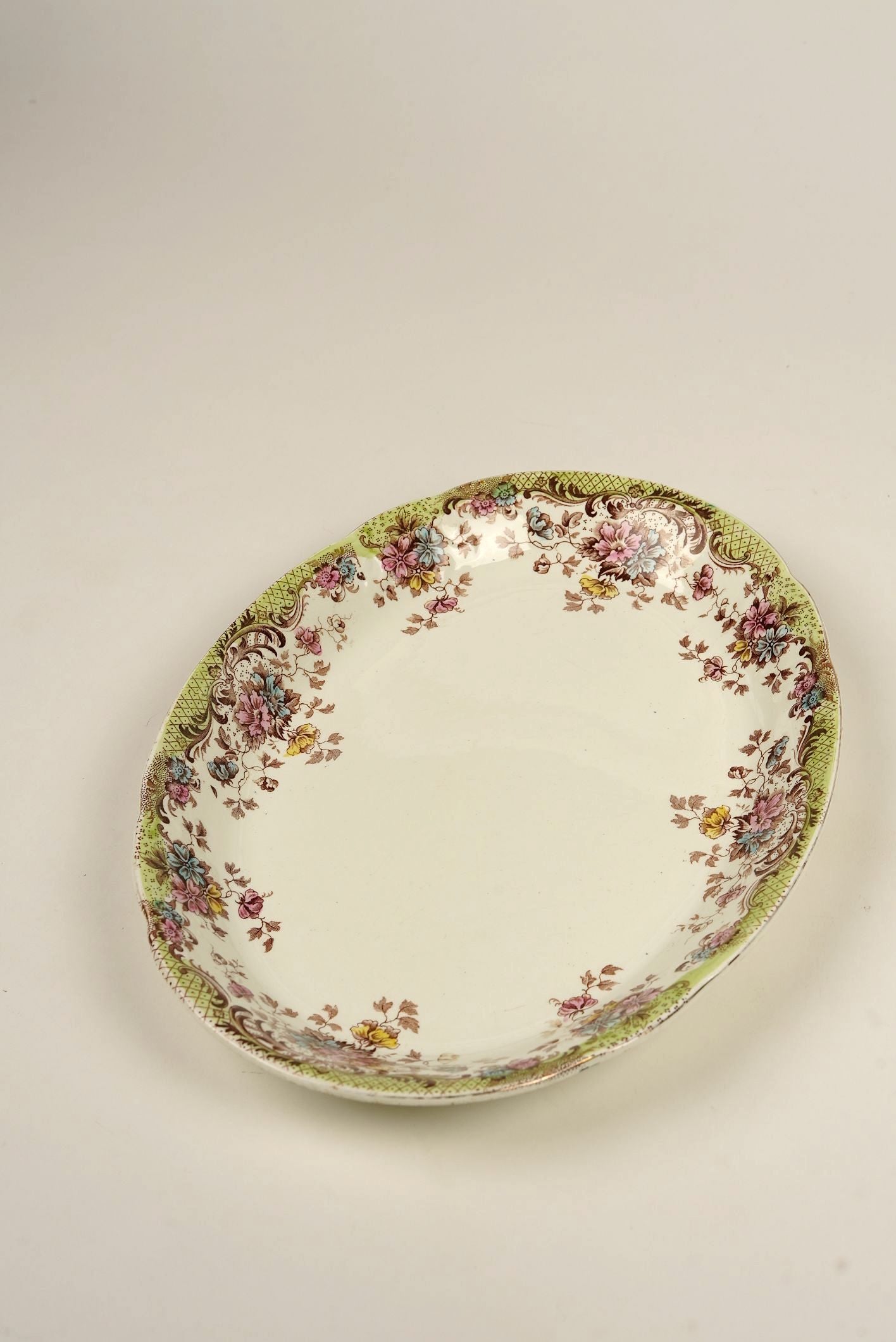 Antique William Northwood “Maine” Pattern Floral Platters | Set of 3