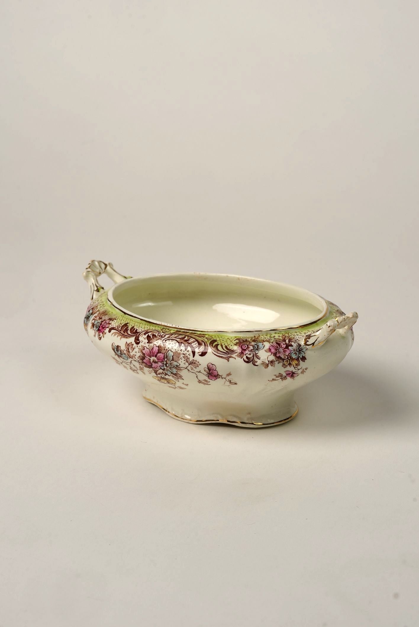 Antique William Northwood “Maine” Pattern Gravy Dish & Ladle | Set of 2