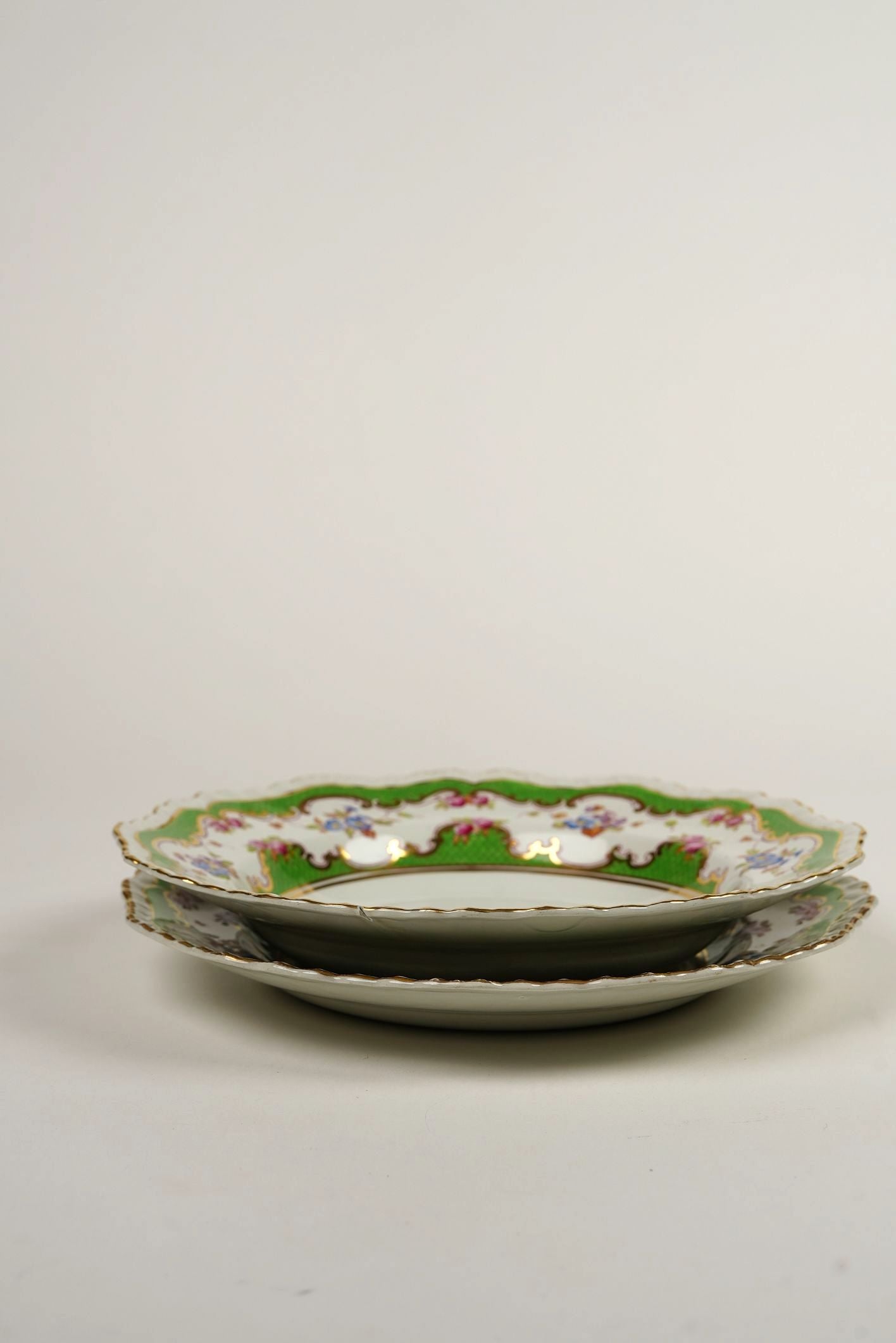 Ashworth Bros Hand-Painted Plates with Gilded Detail | Set of 2