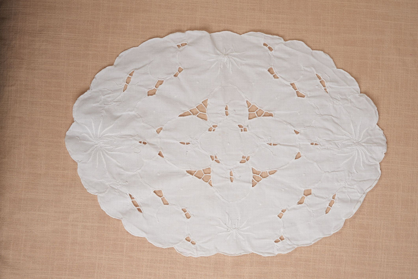 Vintage Embroidered Cotton Doiley