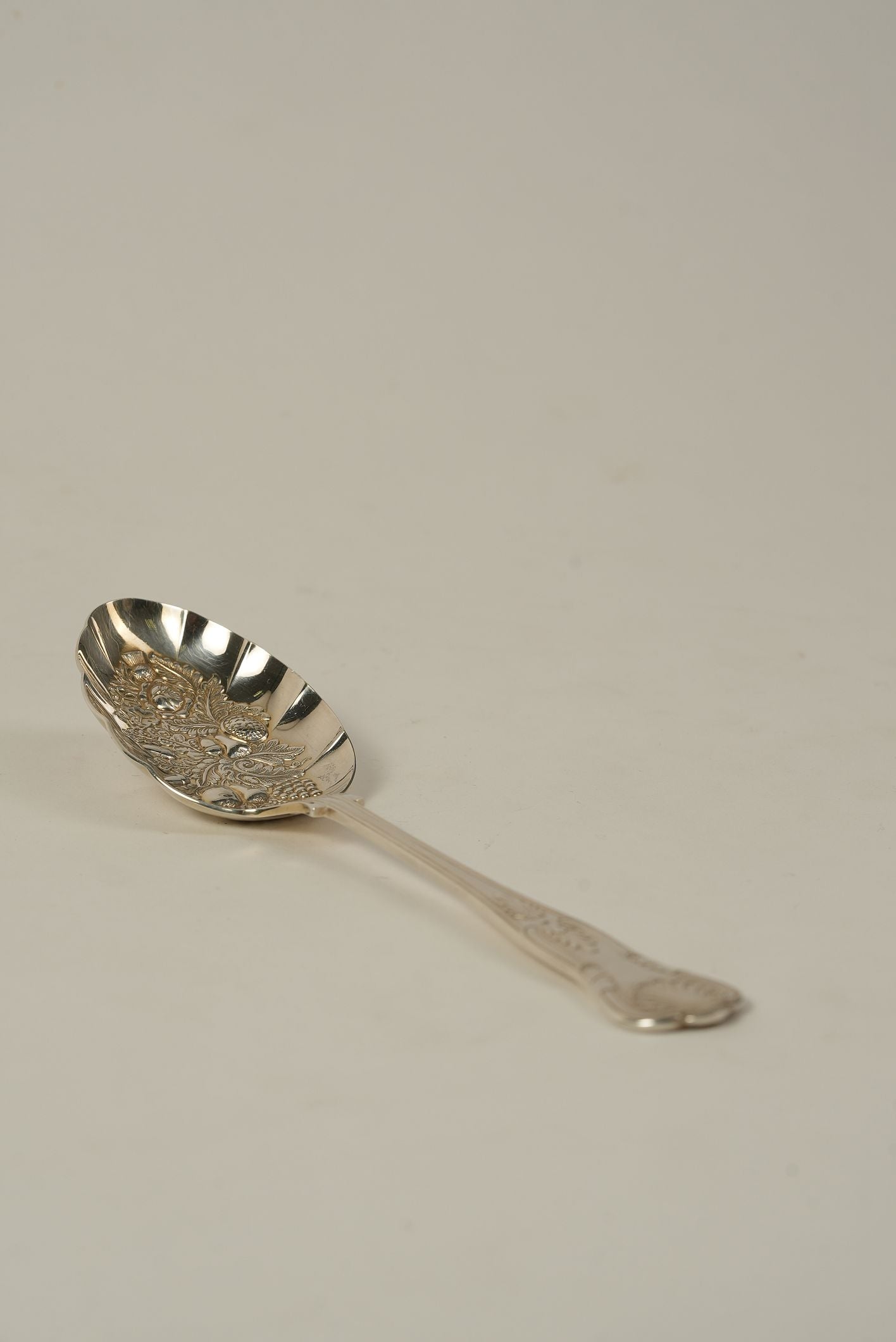 Baroque-Style Silver-Plated Serving Spoon