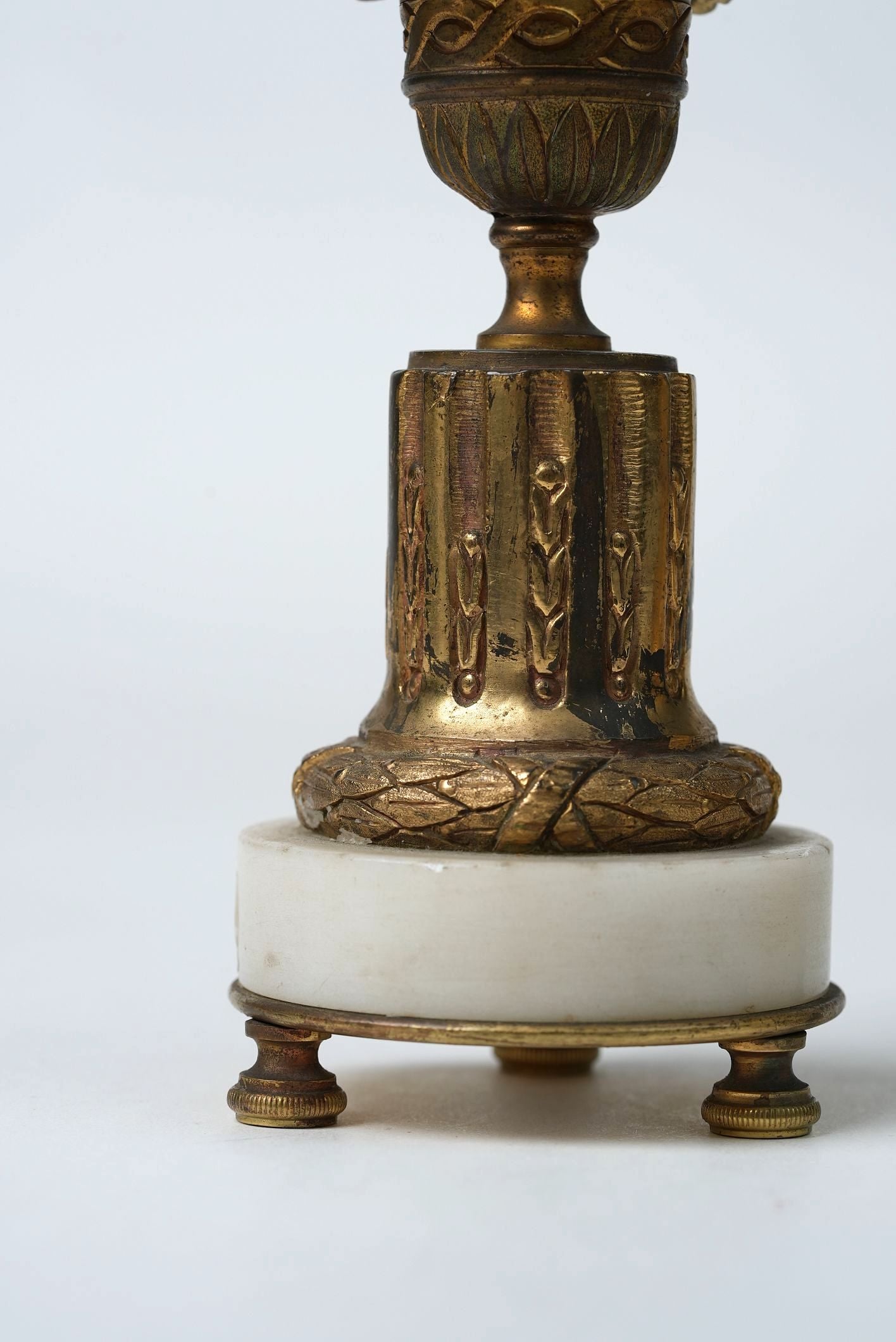 French Empire Gilt & Marble Candlestick Holders | Set of 2