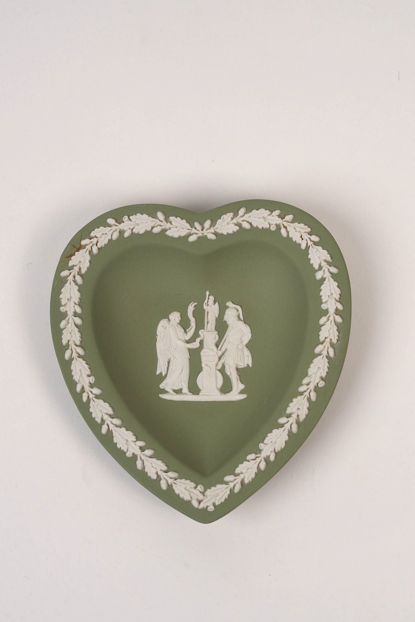 Green Wedgewood Small Heart-Shaped Trinket Plate