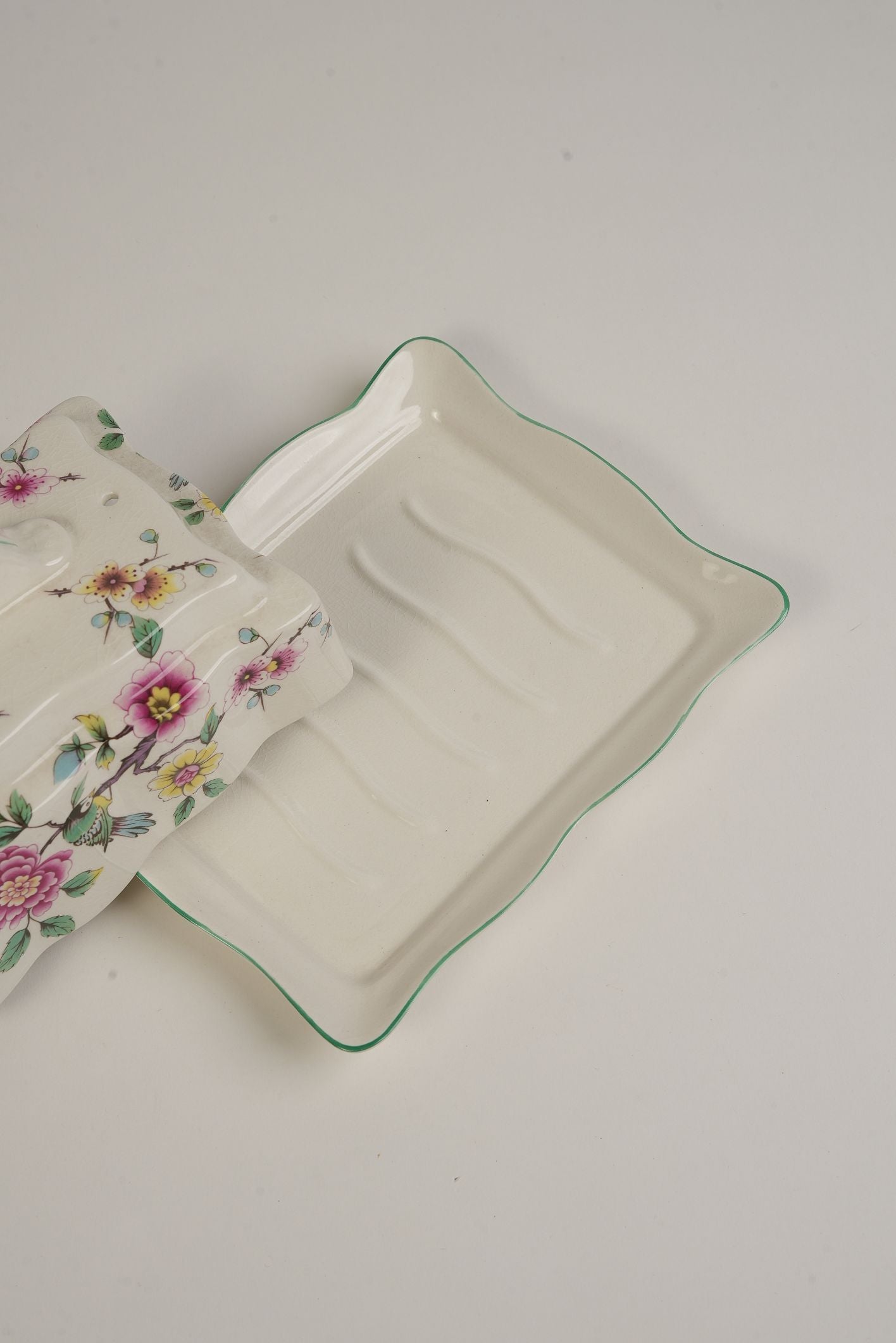 James Kent Old Foley Chinese Rose Butter Dish