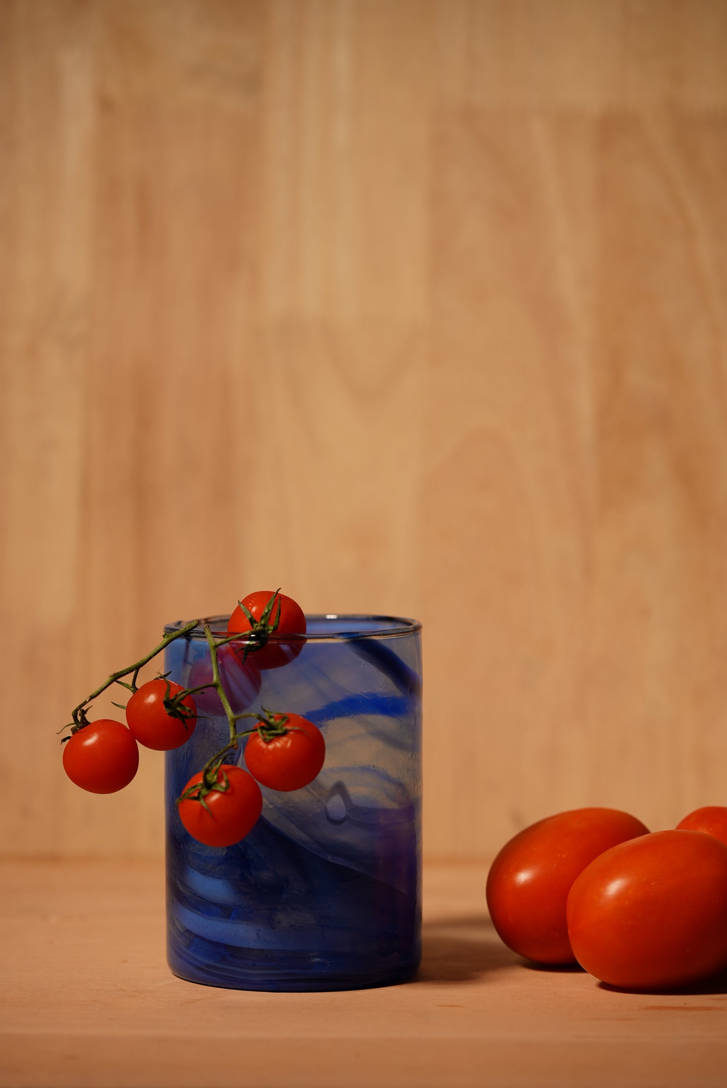 Handblown Cobalt Blue Water Glasses | Set of 4