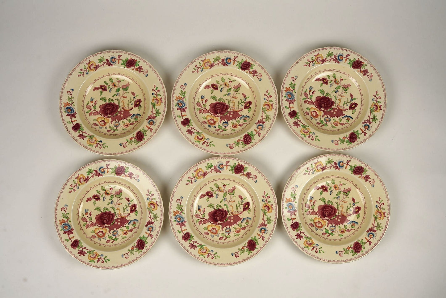 Set of 6 | Mason's Ironstone, Red 'Regency' Large Stew Bowls