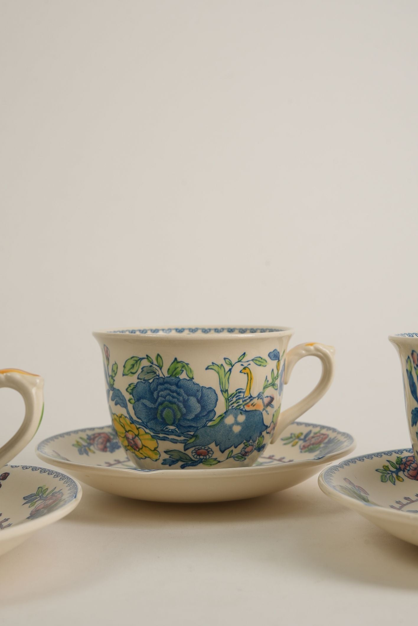 Set of 5 | Vintage Mason's Regency Tea Cups & Saucers