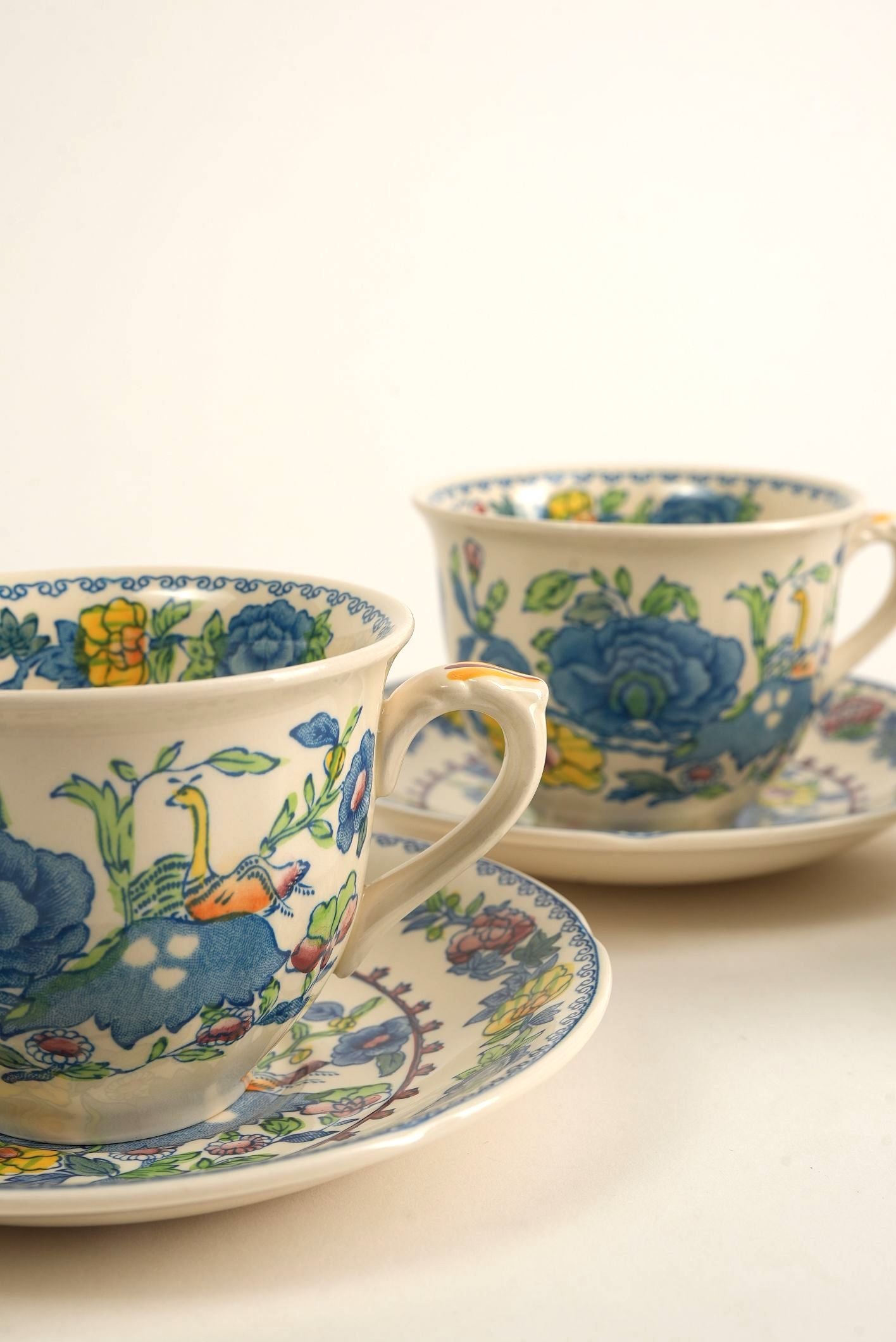 Set of 5 | Vintage Mason's Regency Tea Cups & Saucers