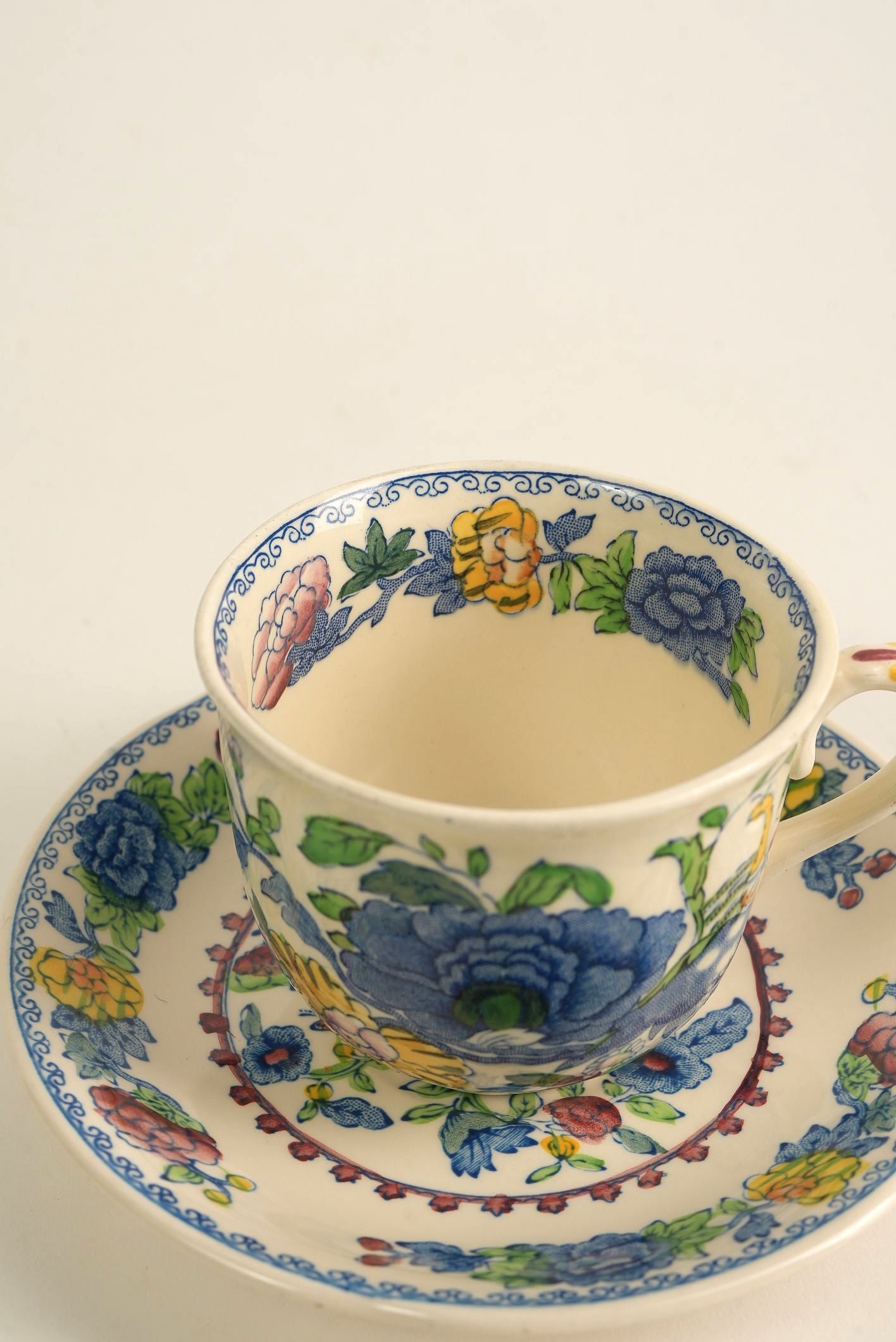 Set of 5 | Vintage Mason's Regency Tea Cups & Saucers