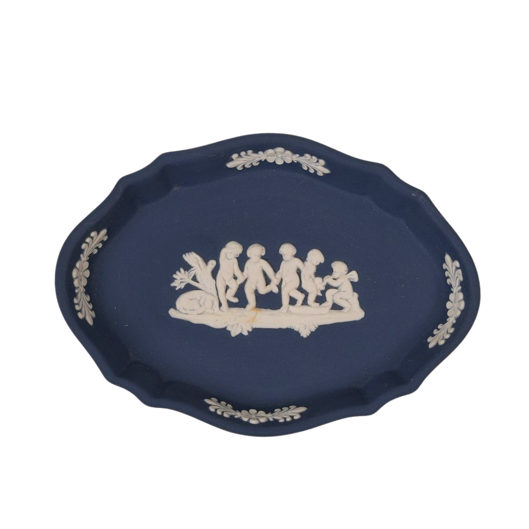 Navy Oval Wedgwood Trinket Plate