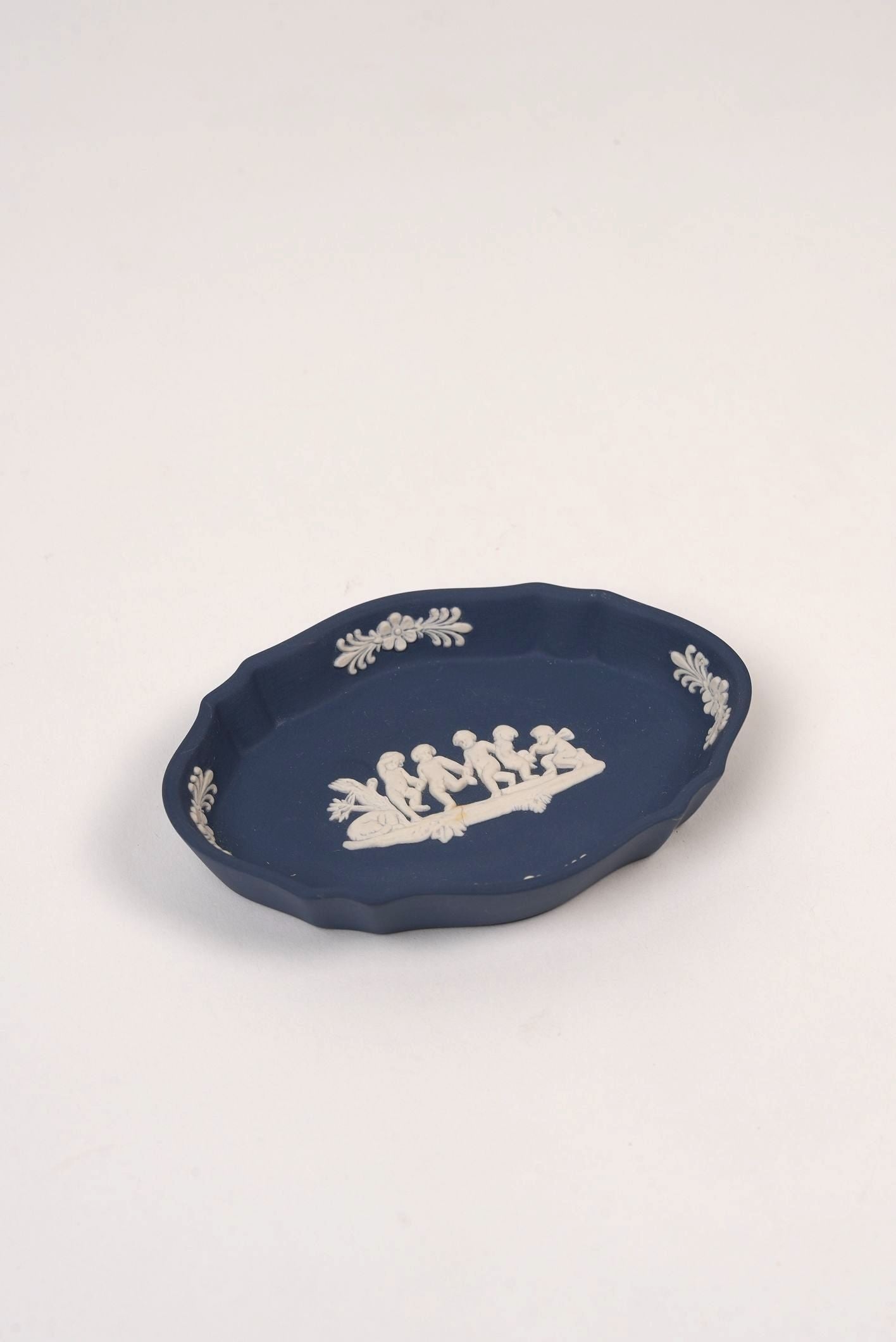 Navy Oval Wedgwood Trinket Plate