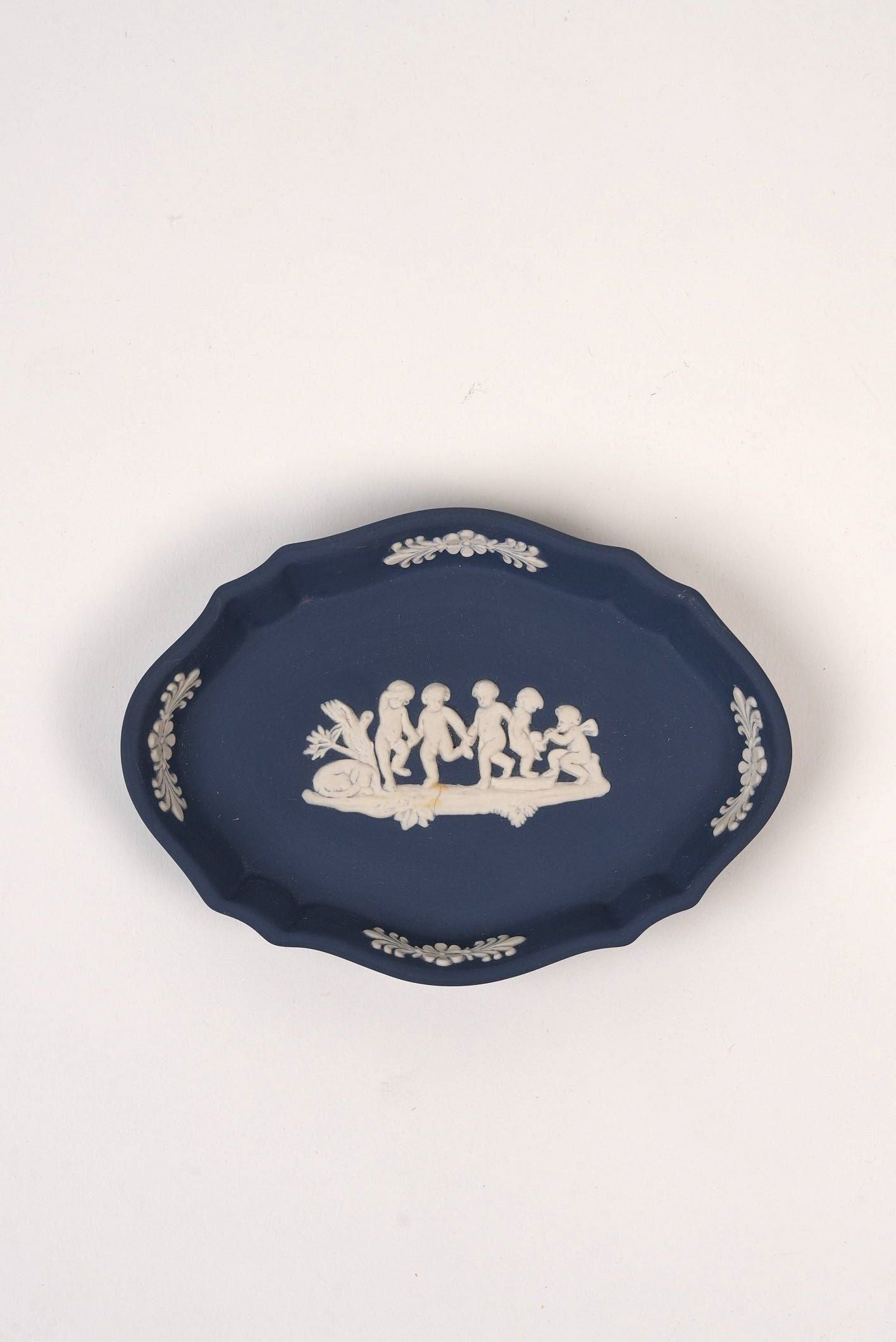 Navy Oval Wedgwood Trinket Plate