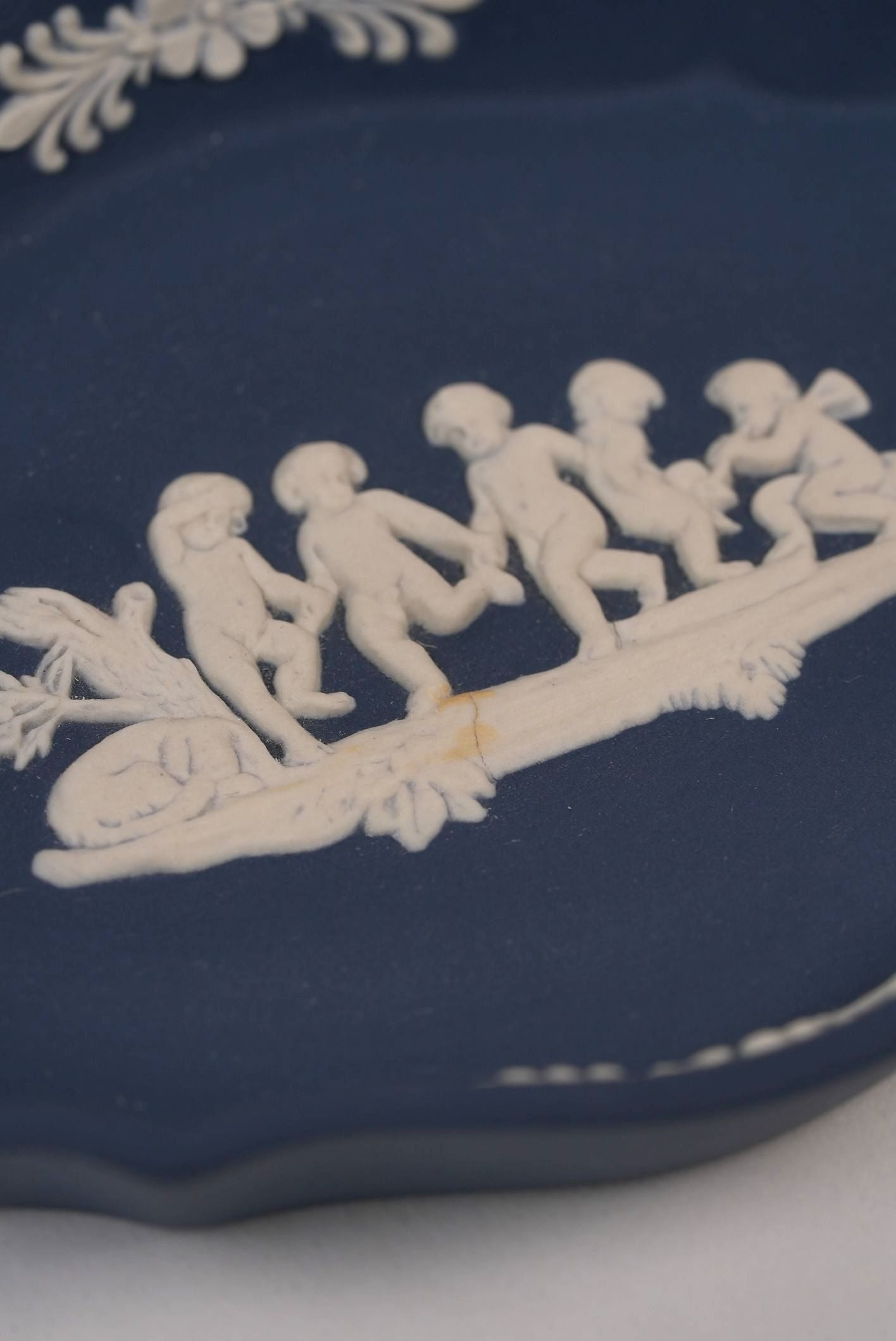 Navy Oval Wedgwood Trinket Plate