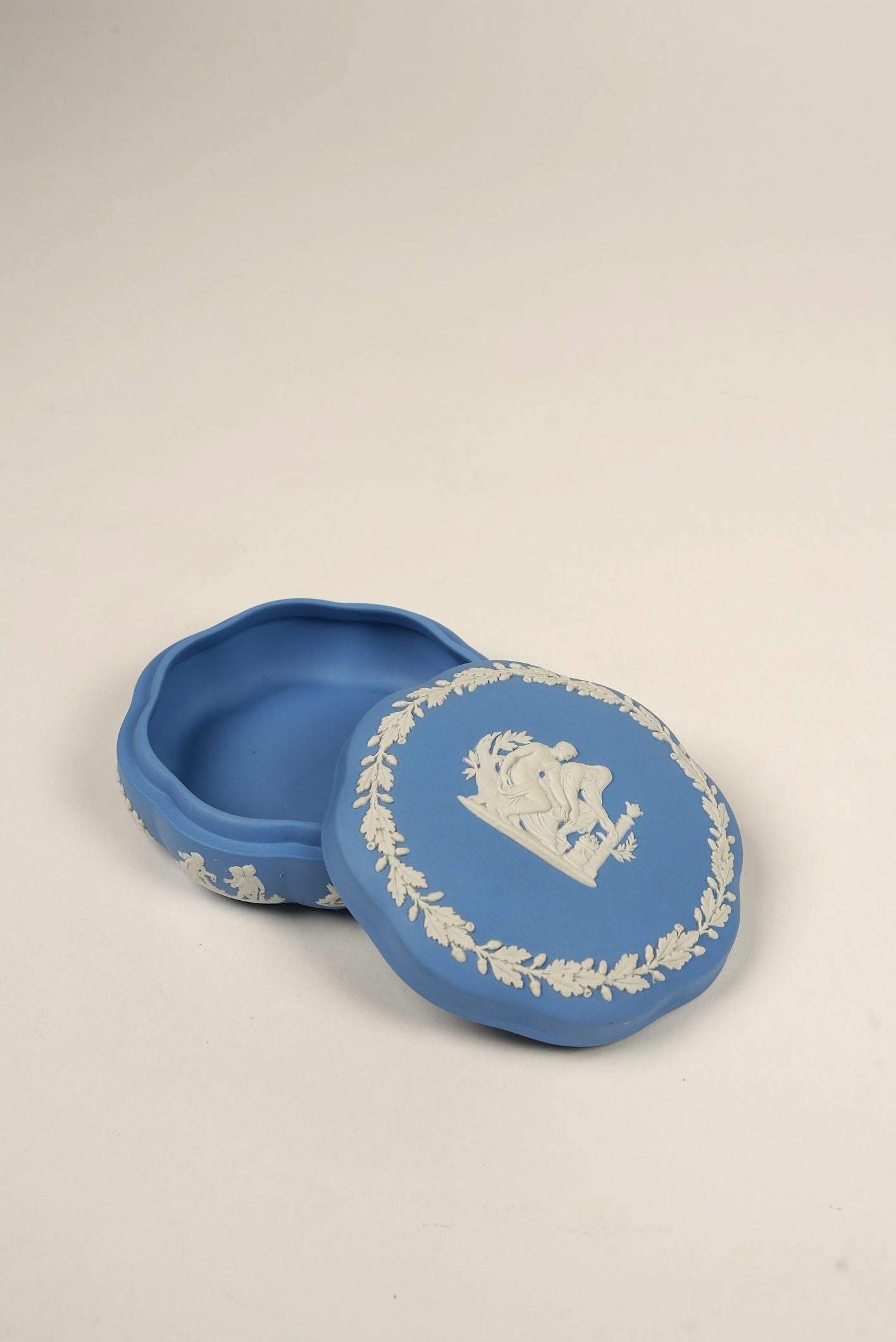 Jasperware Wedgwood Round Trinket Box