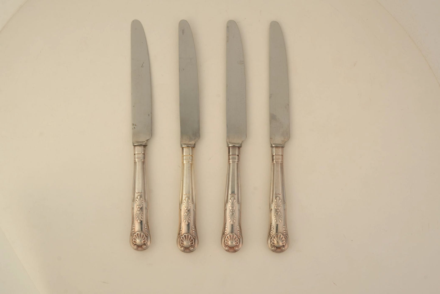 Set of 6 | Vintage Silver-Plated Dinner Knives with Ornate Handles