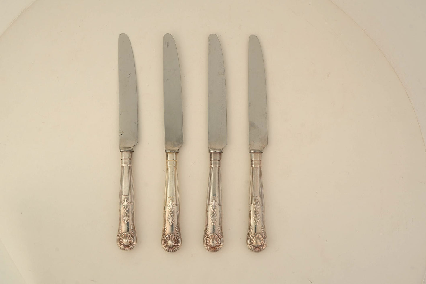 Set of 6 | Vintage Silver-Plated Dinner Knives with Ornate Handles
