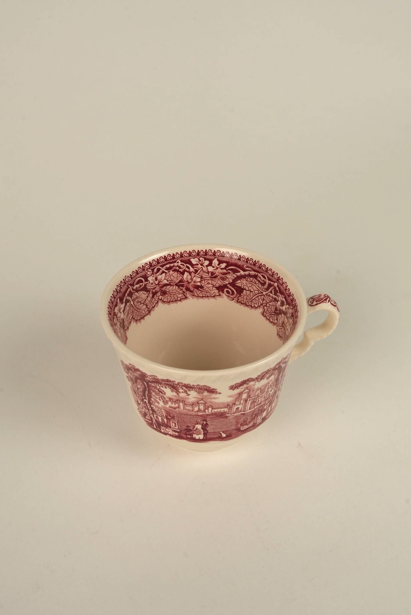 Set of 4 | Antique Mason's Vista Large Tea Cups & Saucers
