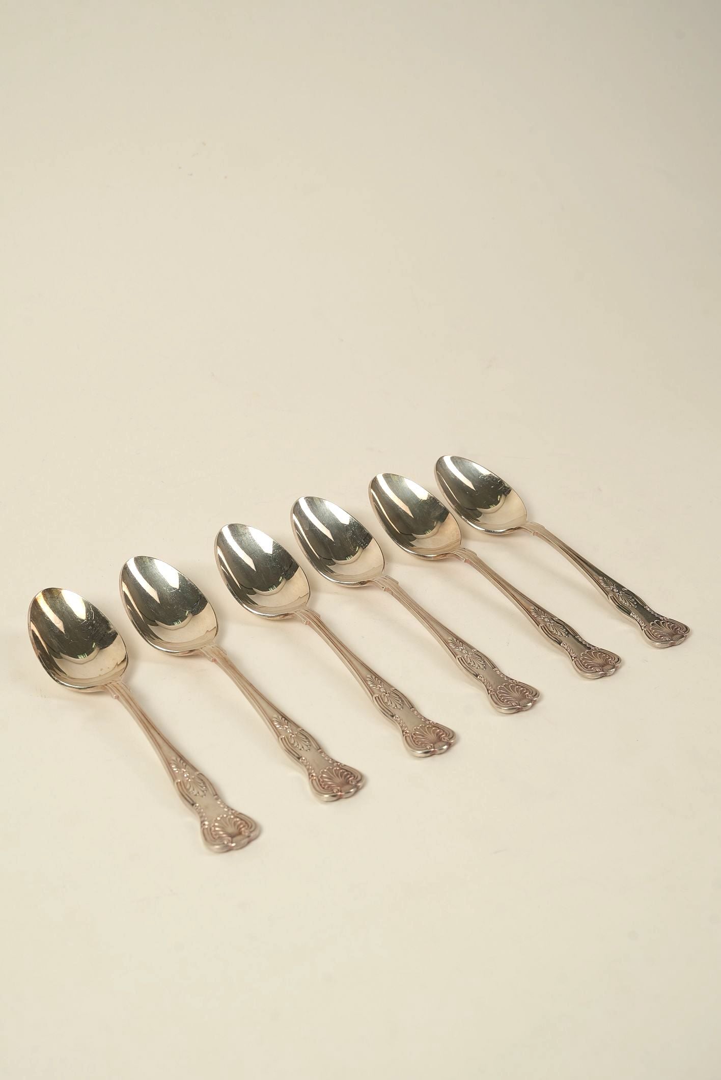 Set of 6 | Vintage Silver-Plated Teaspoons with Ornate Handles