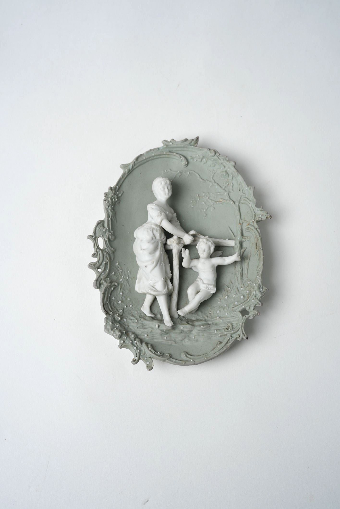 Victorian Bisque Porcelain Wall Plaque