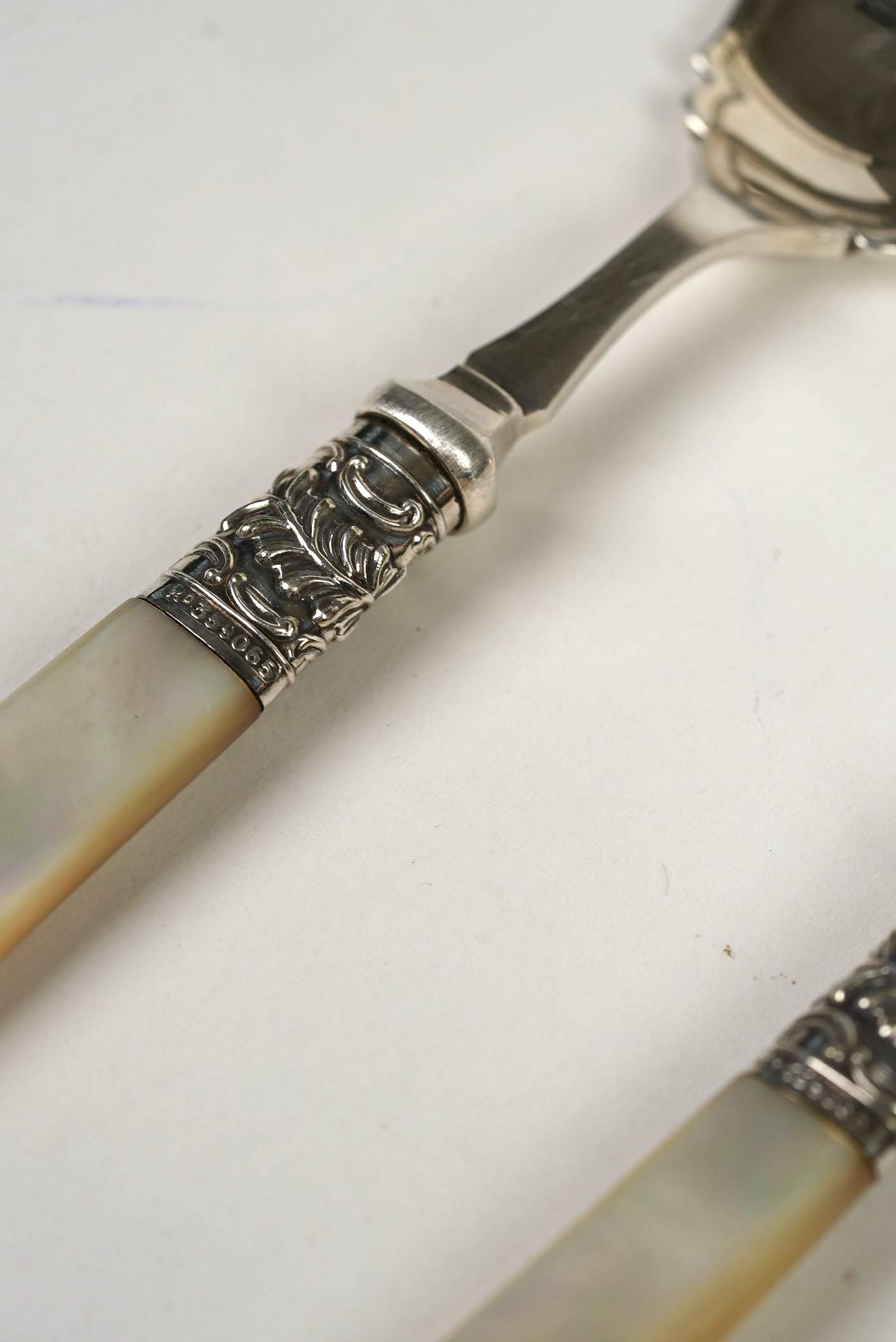 Victorian Silver-Plated Spoons with Mother-of-Pearl Handles | Set of 2