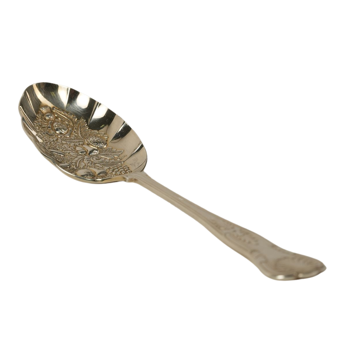 Baroque-Style Silver-Plated Serving Spoon