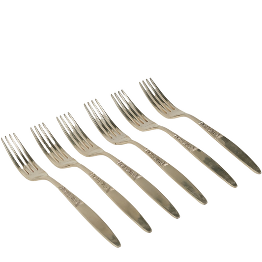 Set of 6 |  Silver-Plated Forks with Detailing