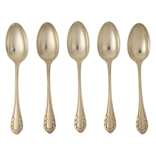 Set of 5 Antique Silver-Plated Teaspoons
