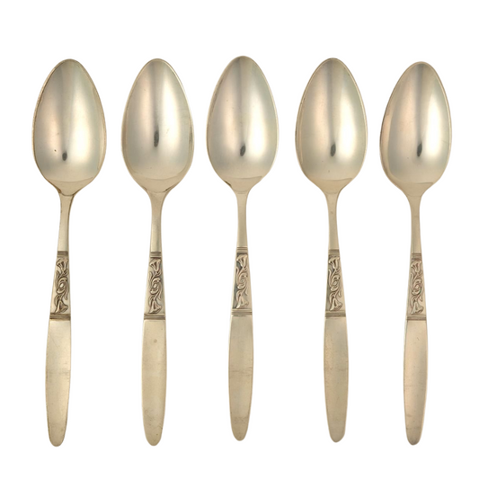 Set of 5 Antique Silver-Plated Spoons