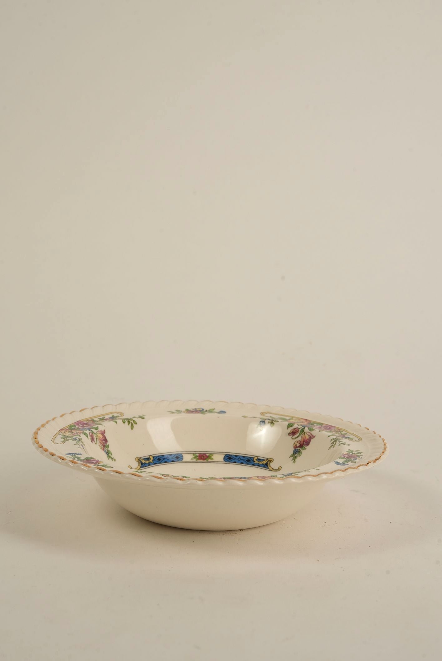 Vintage Johnson Bros. "Old English" Floral Rimmed Bowls, Set of 4