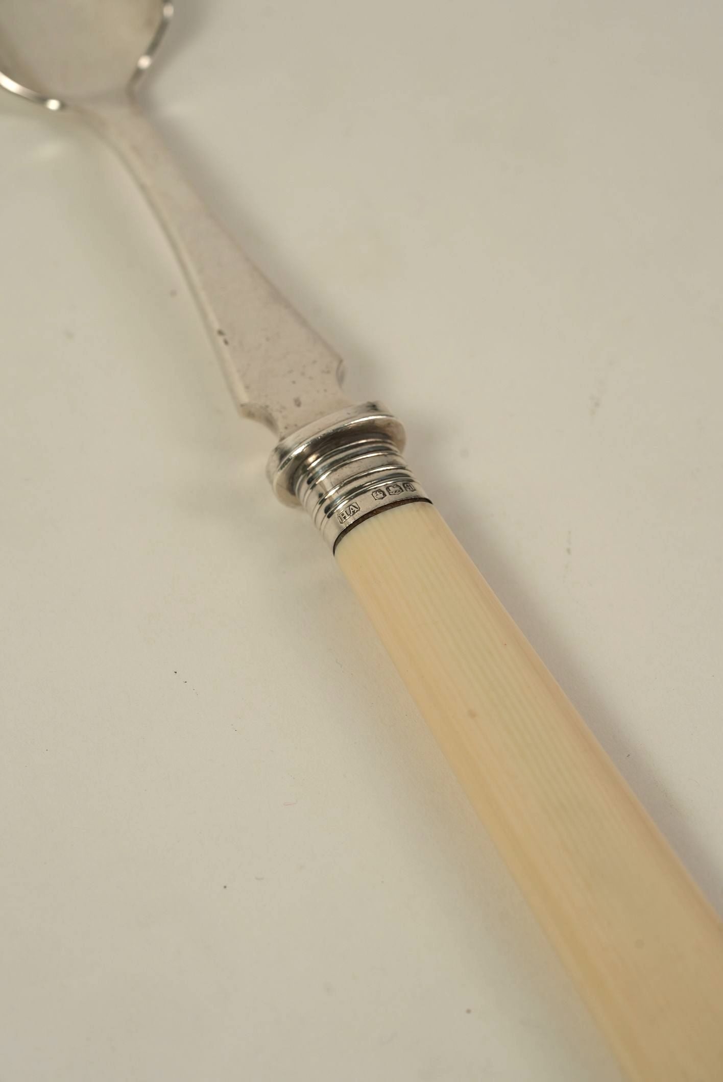 Vintage Silver-Plated Stilton Scoop with Cream Handle