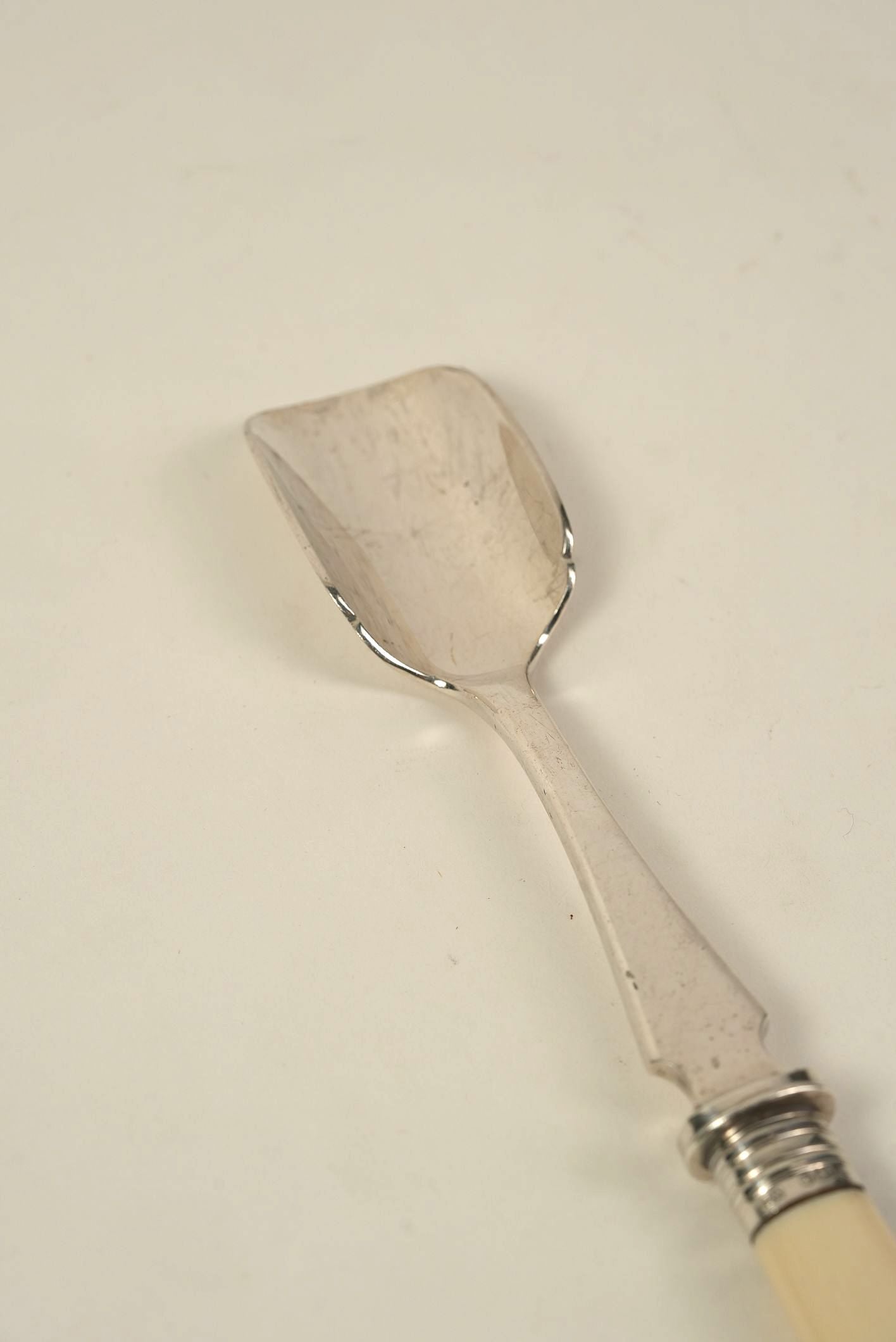 Vintage Silver-Plated Stilton Scoop with Cream Handle