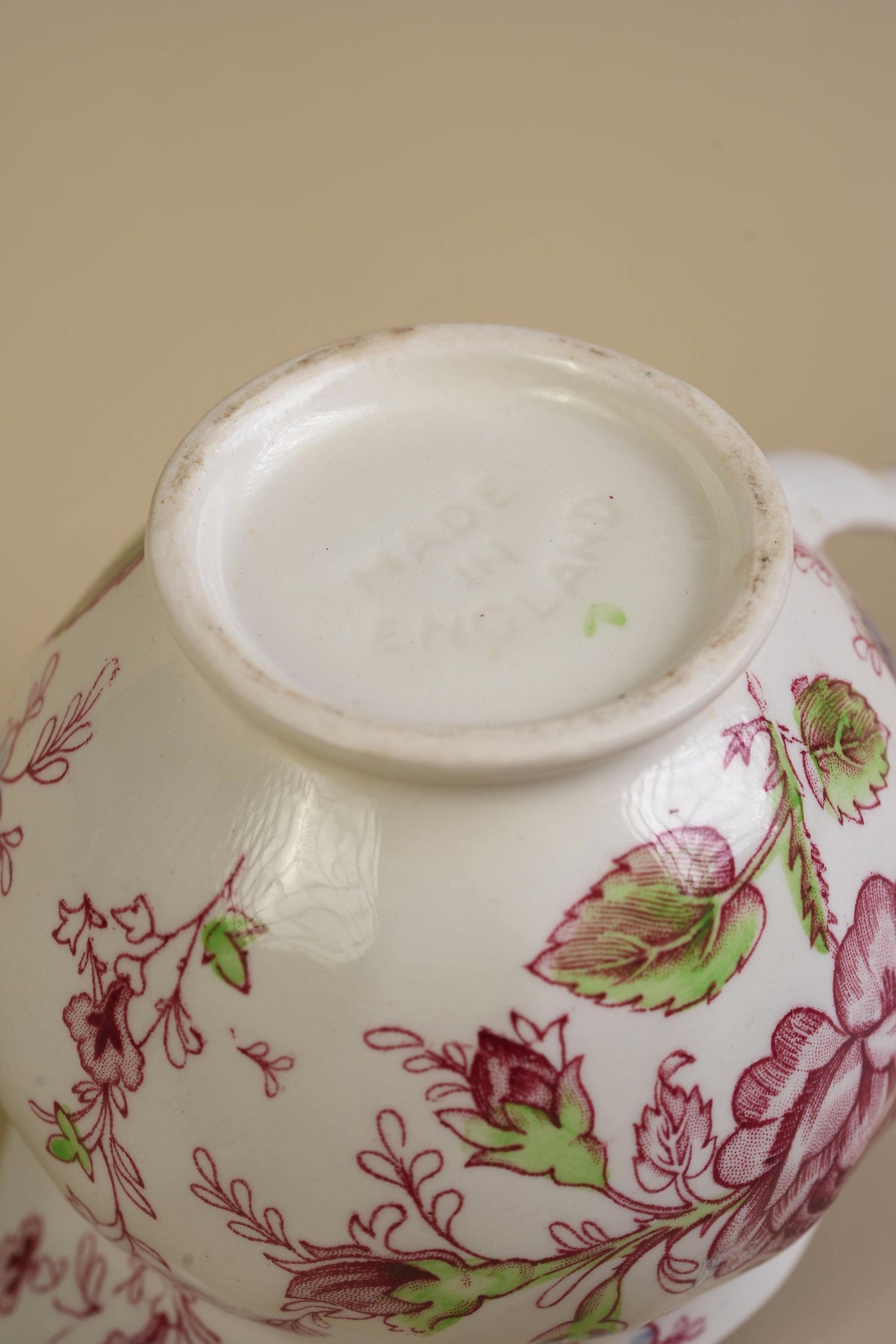 Vintage English Floral Transferware Milk Jug