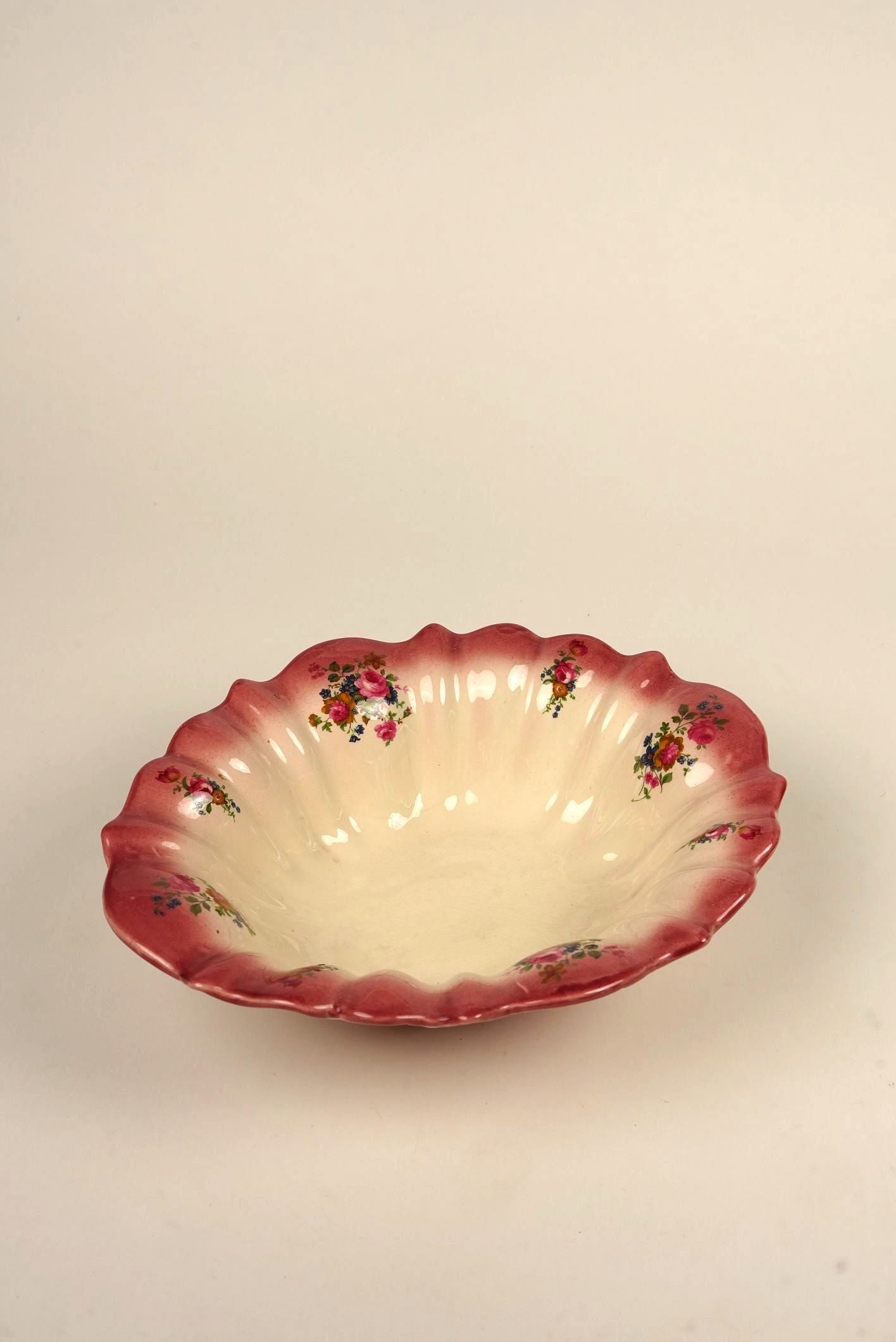 Vintage Staffordshire Floral Bowl